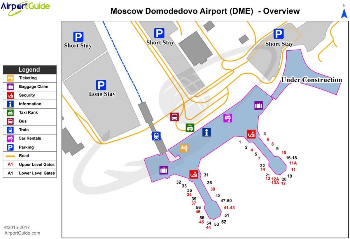 kort over DME lufthavn
