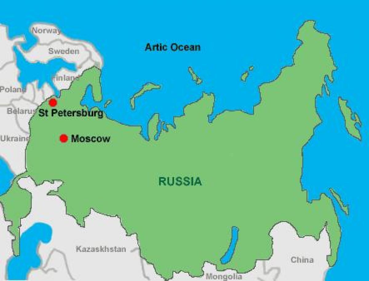 Moskva og sankt Petersborg kort