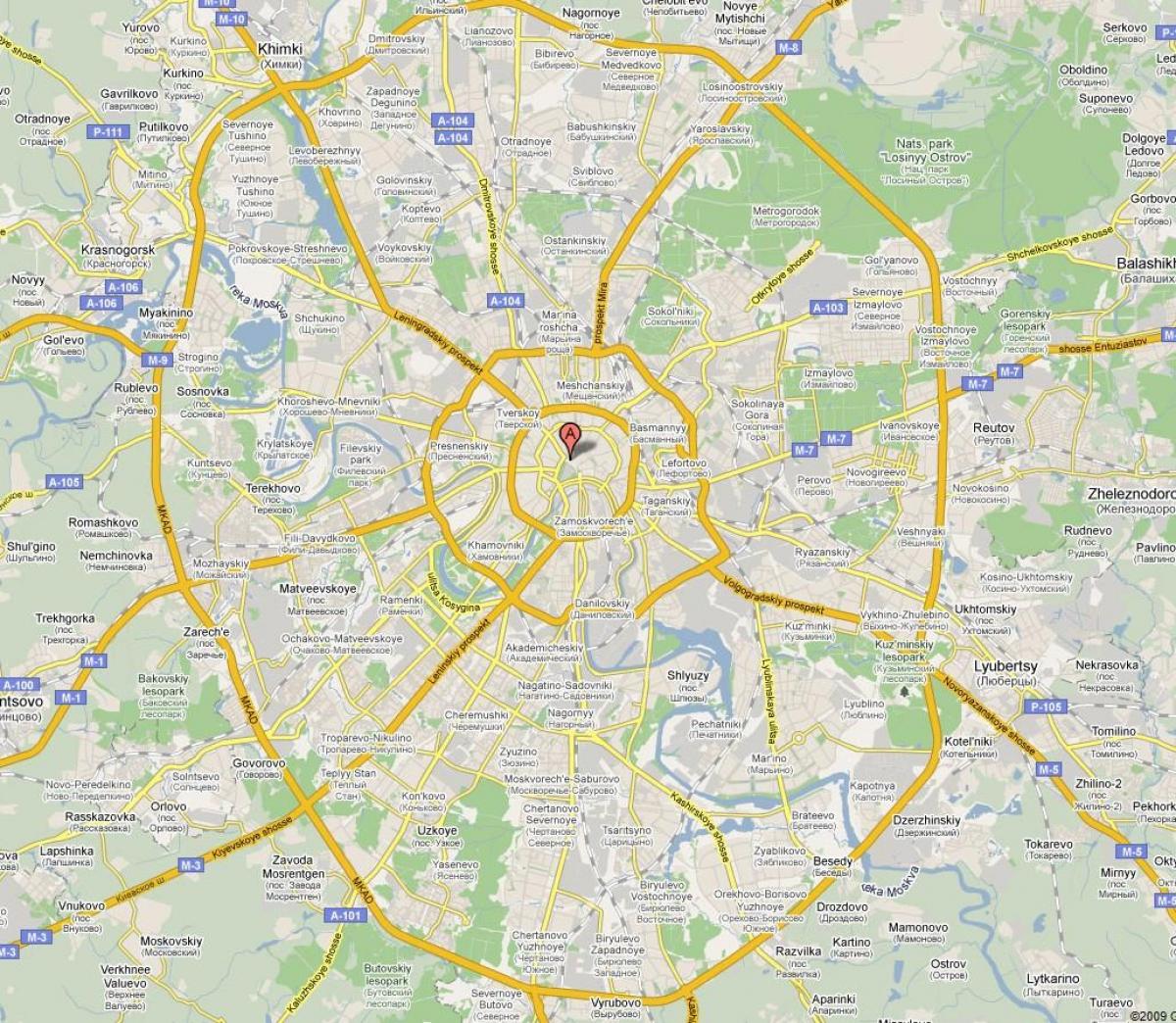 Moskva-forstaden kort