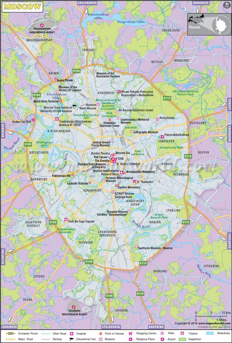 Moskva på et kort