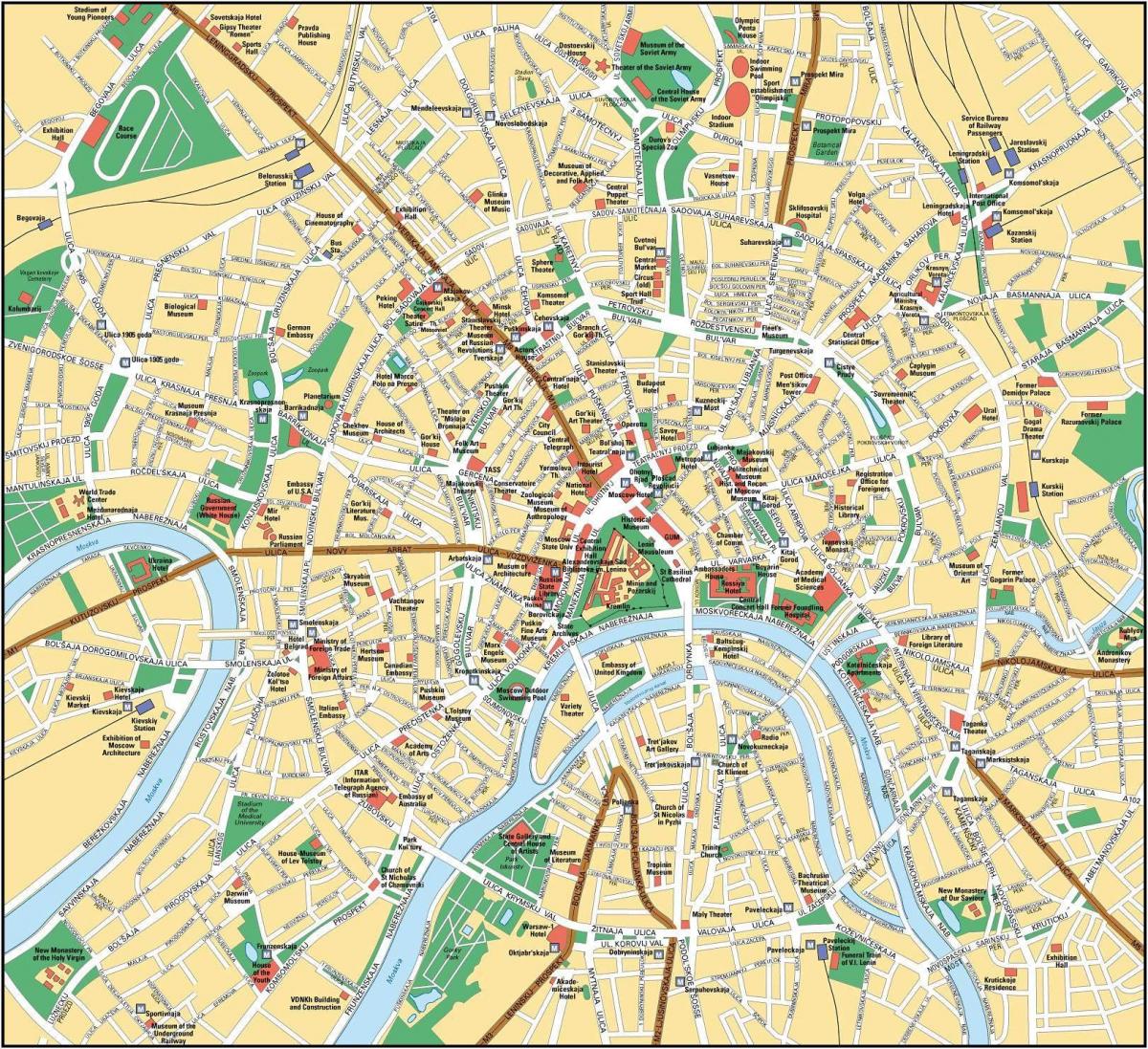 kort over Moskva