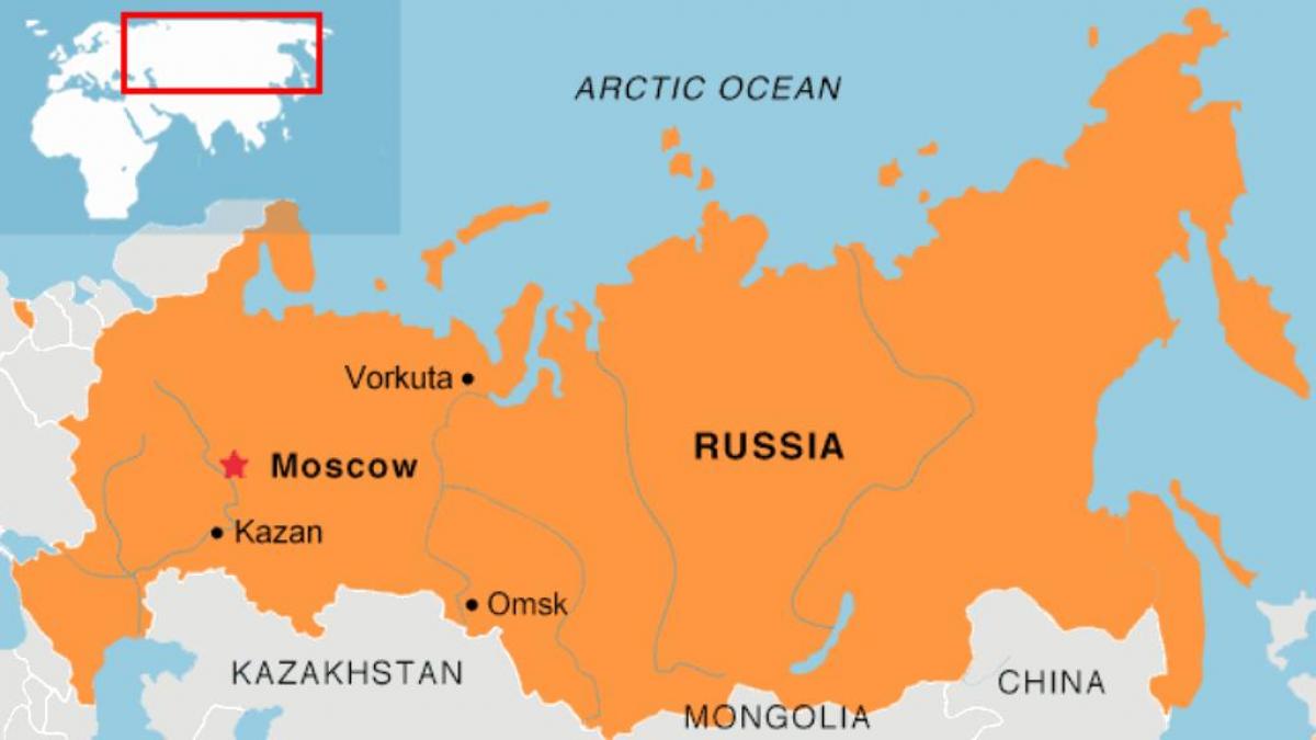 Moskva placering på kort