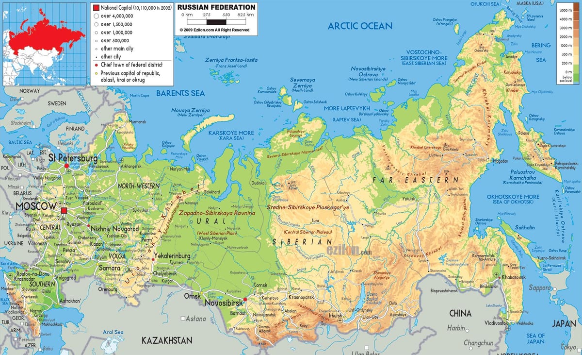 Rusland Moskva kort