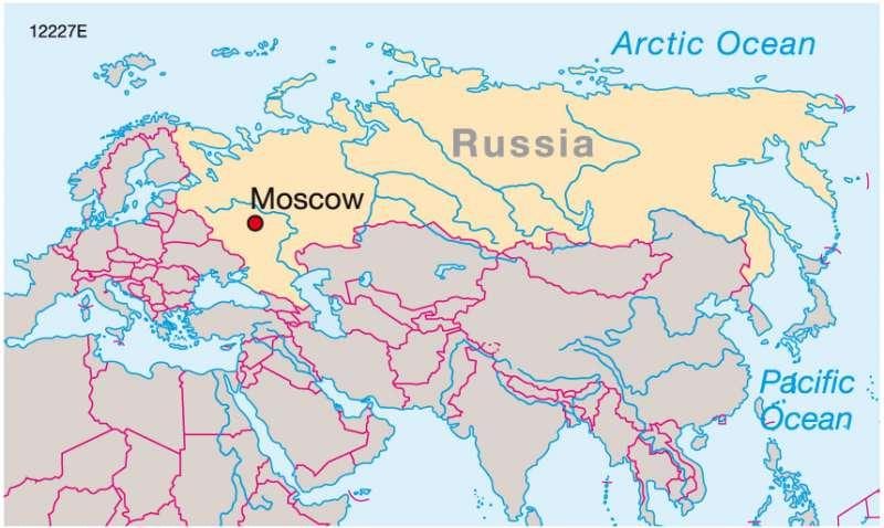 Moskva på kort over Rusland