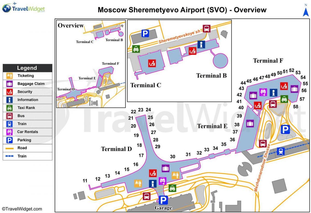 Moscow Sheremetyevo airport kort