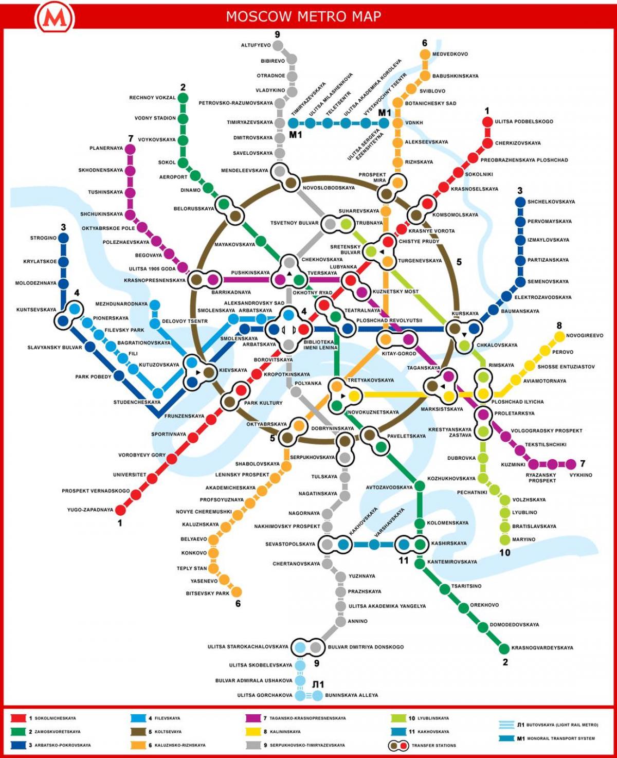 kort over Moskva metro