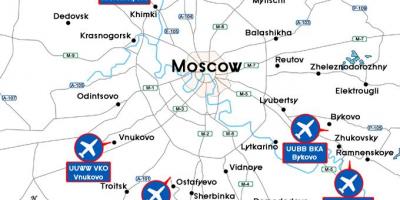 Kort af Moskvas lufthavne