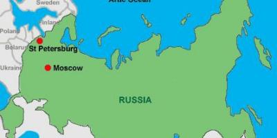 Moskva og sankt Petersborg kort