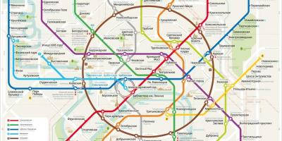 Kort over Moskva metro engelsk og russisk