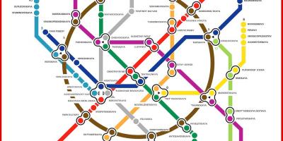 Moskvas metro kort i russisk